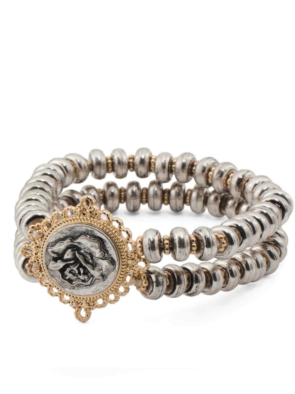 Patricia Nash Carved Rose Stretch Bracelet